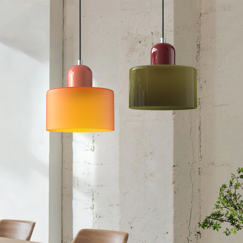 Bauhaus Glass Pendant Light | Adjustable Ceiling Lamp