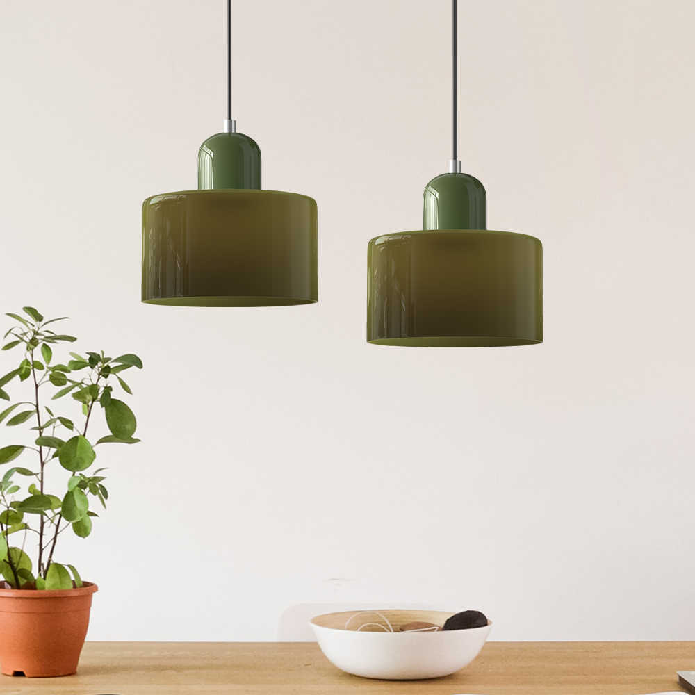Bauhaus Glass Pendant Light | Adjustable Ceiling Lamp