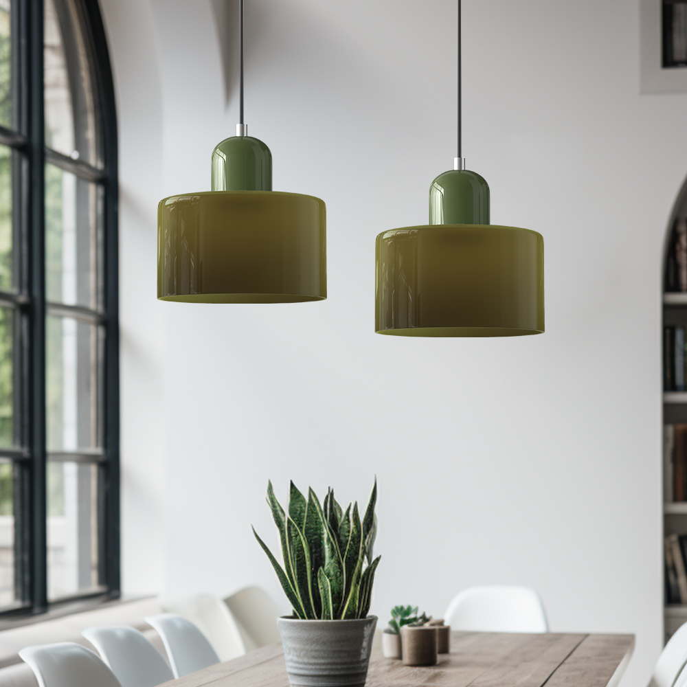 Bauhaus Glass Pendant Light | Adjustable Ceiling Lamp