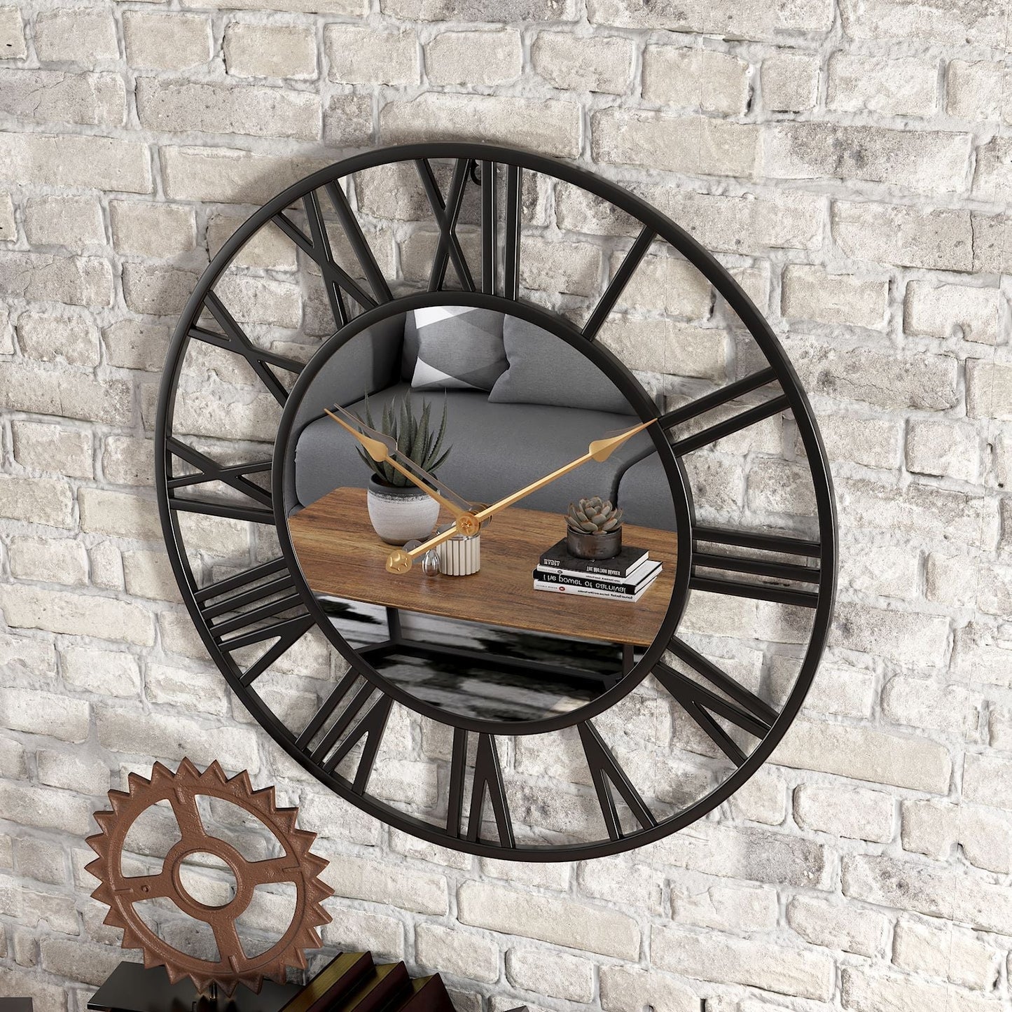 Large Mirror Wall Clock