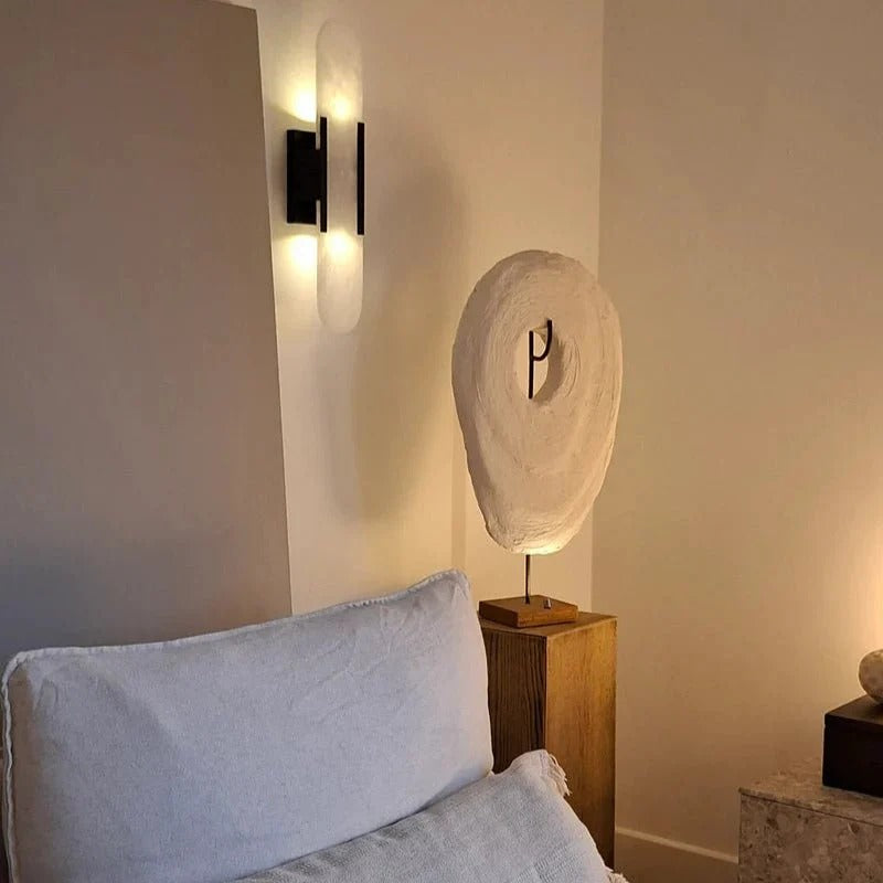Modern Marble-Look Wall Lamp | Dimmable LED