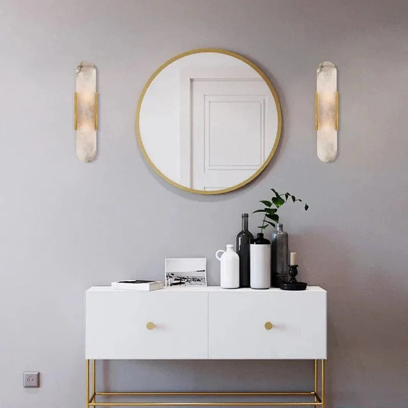 Modern Marble-Look Wall Lamp | Dimmable LED