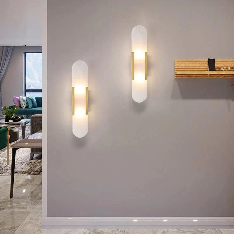 Modern Marble-Look Wall Lamp | Dimmable LED