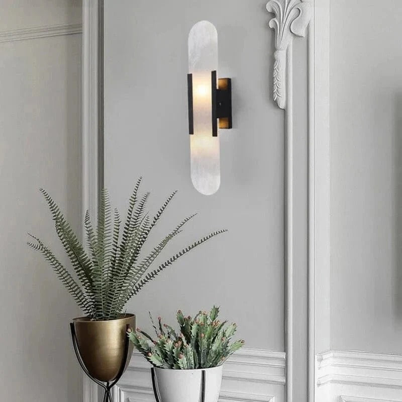 Modern Marble-Look Wall Lamp | Dimmable LED