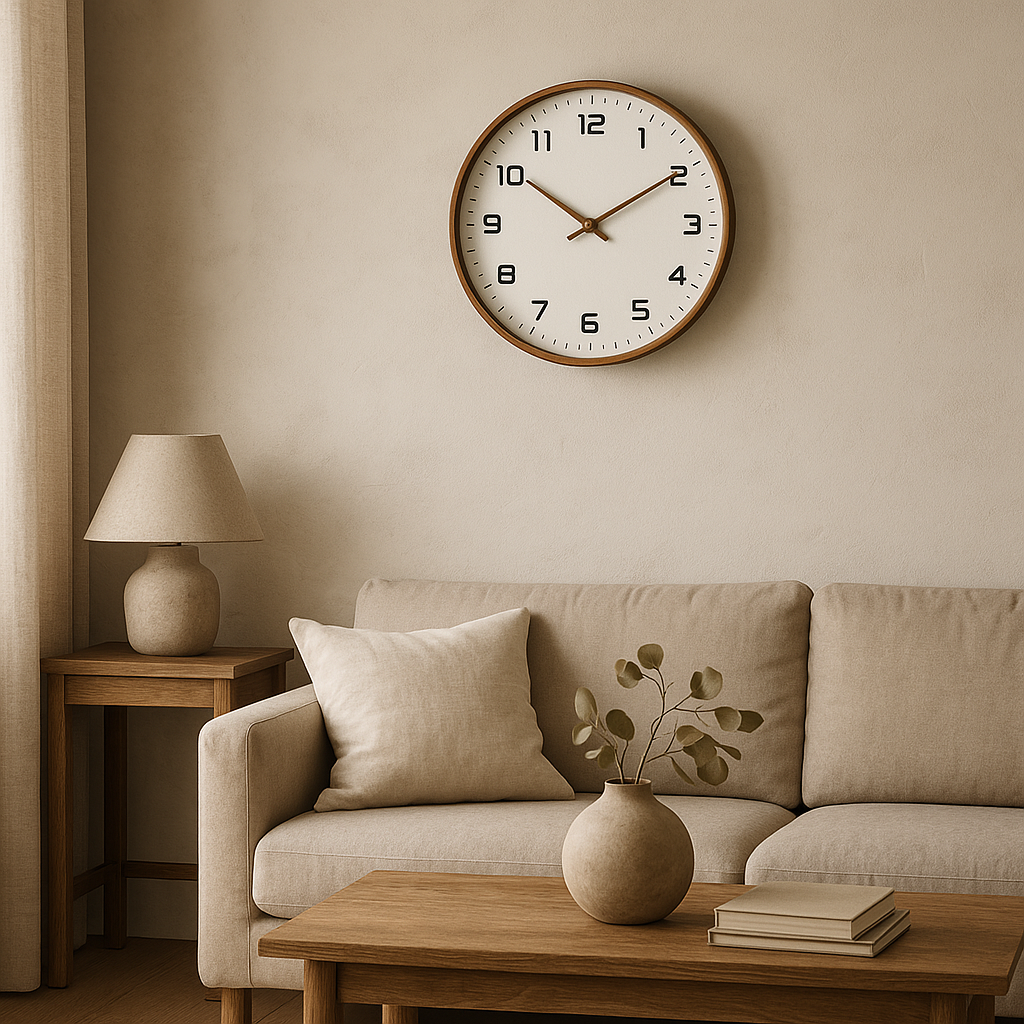 Silent Wooden Wall Clock
