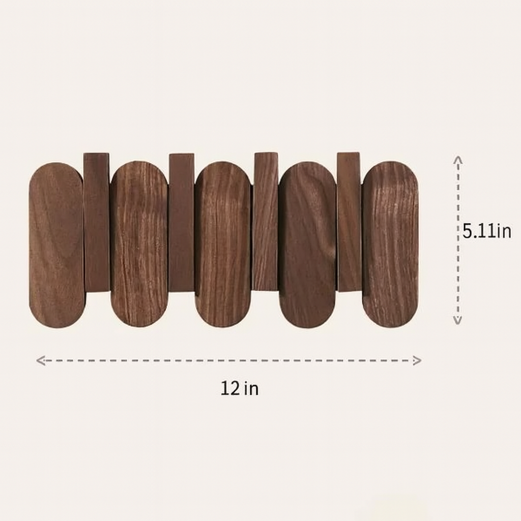 Walnut Wood Coat Rack 10