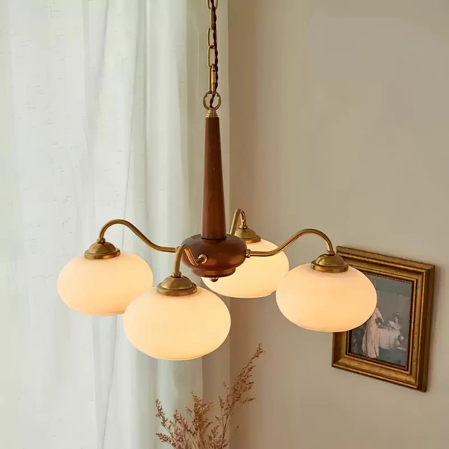 Wood Glass Chandelier 9