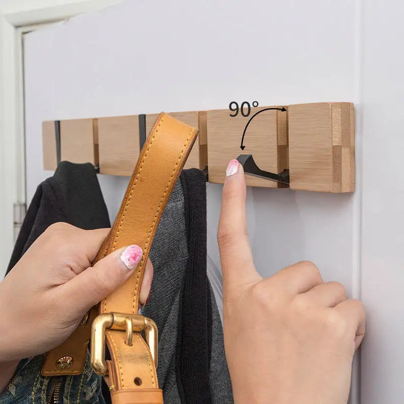 Bamboo Wall Coat Rack 3