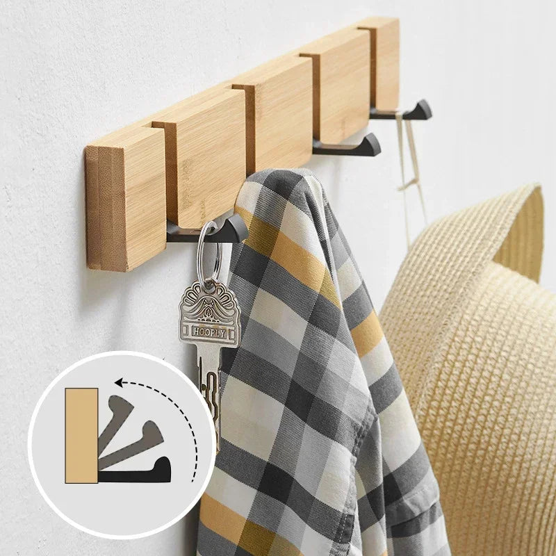 Bamboo Wall Coat Rack 4