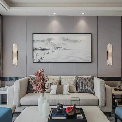 Modern Marble-Look Wall Lamp | Dimmable LED