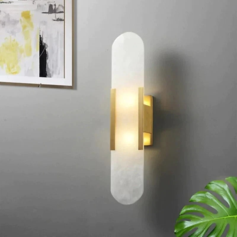 Modern Marble-Look Wall Lamp | Dimmable LED