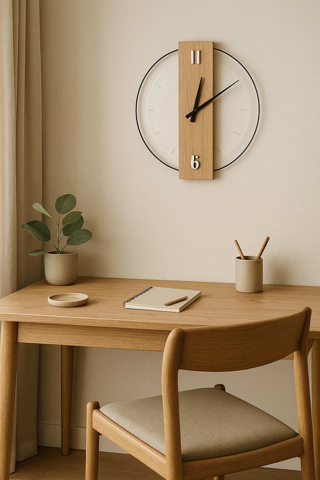 Oak Wall Clock 4