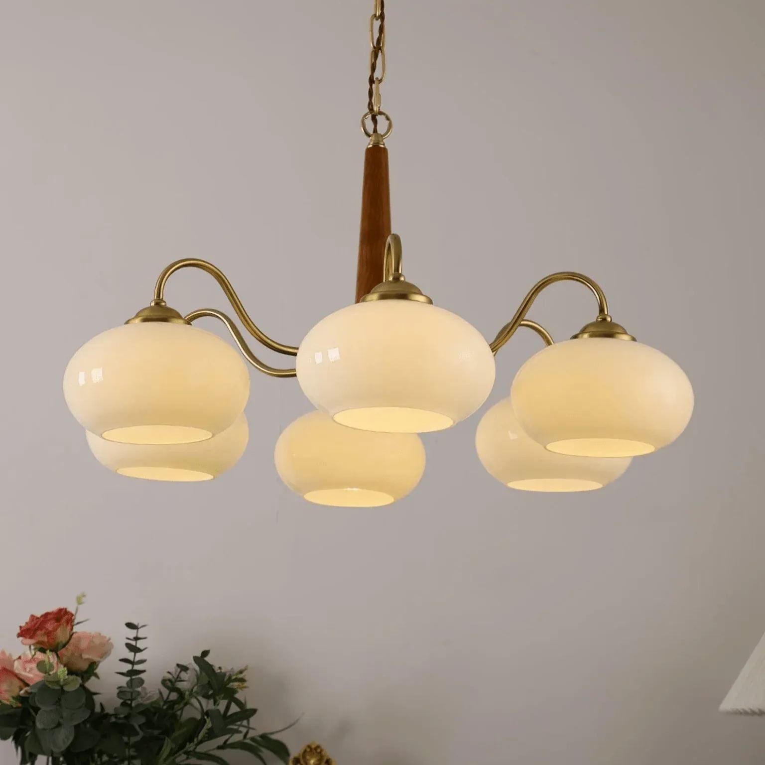 Wood Glass Chandelier 4