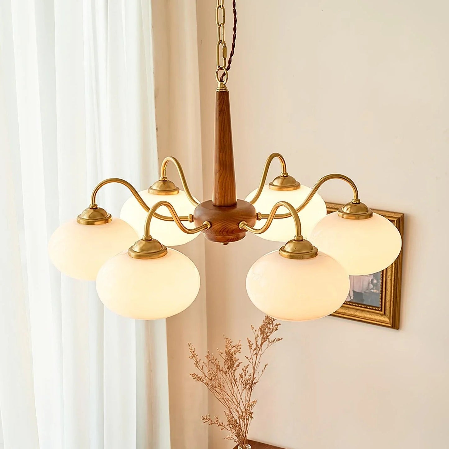 Wood Glass Chandelier 5